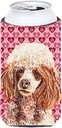 Caroline's Treasures SC9699TBC Red Miniature Poodle Hearts and Love Tall Boy Hugger Can Cooler Sleeve Hugger Machine Washable Drink Sleeve Hugger Collapsible Insulator Beverage Insulated Holder