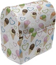 Lunarable Ice Cream Stand Mixer Cover, Refreshing Summer Food with 3 Different Scoops and Colorful Hearts, Kitchen Appliance Organizer Bag Cover with a Pocket, 6-8 Quarts, Multicolor