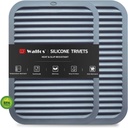 Walfos Silicone Trivets for Hot Pots and Pans - Heat Resistant Hot Pads for Kitchen Counter- Multi-Purpose & Versatile Trivet Mat - Long-Lasting & Flexible Silicone Hot Pad