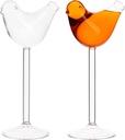 DOITOOL Cocktail Glass Bird Shape Cocktail Glass Clear Wine Glasses Set of 2 Wine Goblet Transparent Cup Goblet Cups for KTV Home Bar Club