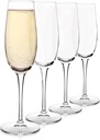 Luigi Bormioli Crescendo 8-ounce. Champagne Flutes , Set Of 4, Prosecco Glasses, Clear Crystal Son-hyx Glass, Dishwasher Safe, Made In Italy.