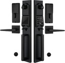 NEWBANG Smart Entry Lock Set with Keypad & Key Cylinder, Heavy-Duty Matte Black Handleset & Matching Dummy Lock for Double Doors，MDHST2016DB-E-SET-DOUBLE