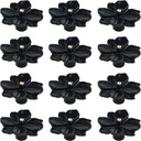 Crapyt Flower Cabinet Knobs Heavy Duty Kitchen Shabby Chic Zinc Alloy Black Drawer Pull Handle 12 PCS Vintage Decorative Furniture Replacement with Mounting Screws
