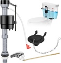 Universal Toilet Flusher Replacement Kit, Fill Valve, 2-Inch Flapper, Toilet Handle Lever, Adjustable, Quiet, Easy to Install, Complete Toilet Parts Inside Tank Kit (Black, 1-Pack)