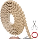 16.4ft Flexible Molding Trim Peel and Stick for Walls Decorative Bead DIY Wall Trim with Metal Scissors for Bathroom Mirror, Backsplash, Tile, Ceiling, Cabinet & TV Edge (Wood, 16.4ft /15mm)