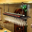 SOYDAN Ceiling Rack Industrial Hanging Wine Rack in Black, Inverted Glass Holder, Suitable for Bars/Restaurants/Kitchens/Wine Cellars/Color/60 * 30Cm