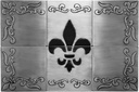 Handmade Stainless Steel Kitchen Backsplash Tiles - Fleur de lis - 23,62 x 15,75 Set of 6 Decorative Metal Tiles for Premium Wall Decor, Mural Artwork, and More