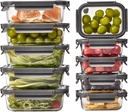 Glass Food Storage Containers with Lids,10 pack [36oz*5+13.5oz*5], Glass Meal Prep Container with Airtight Lids, Microwave Safe Food Container Set, BPA Free, LeakProof, Ideal for Lunch