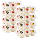 6 Count Cupcake Containers 60 Pack Cupcake Holders Clear Plastic Stackable Cupcake Boxes with Detachable Tall Dome Lids for 360 Cupcakes, BPA Free, Standard Size