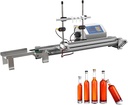 4-Head Automatic Liquid Filling Machine - Mini Production Line for Bottles, 0.34-16.91oz Capacity, Adjustable Speed Conveyor for Wine & Beverage Filling