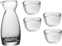 DECHOUS 1set Japanese Style Sake Set Wine Pot and Cup Kit for Sake Lovers for Parties and Special Occasions Elegant Hammered Design for Drinks and Festivities
