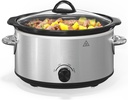 HEYNEMO 4 Quart Slow Cooker, Small Slow Cooker with 3 Cooking Settings, Dishwasher-safe Ceramic Pot, Glass Lid, Stainless Steels