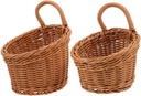Ciieeo 2pcs Woven Wall Hanging Storage Basket for Kitchen Decorative Baskets for Garlic Ginger Eggs and Fruit Organization Stylish Storage for Clean and Tidy Spaces
