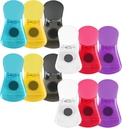 12-Piece Assorted Color Bag Clips with Magnet - Wide Plastic Food Clips for Fridge & Kitchen Storage