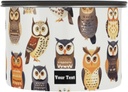ALAZA Cartoon Owl Prints Airtight Coffee Bean Canister Customed 17oz Food Storage Containers with Lids For Gournd, Tea, Sugar, Flour, Rice, Cereal, Candy Cookie Jar