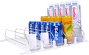 Drink Organizer for Fridge, Self-pushing Fridge Drink Organizer with Adjustable Beverage Pusher Glide, Drink Organizer for Pantry, Soda Dispenser Fridge-Holds up to 25 Cans, 5 Rows, Kitchen-White