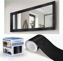 27 FT Wood Grain Wallpaper Border, Removable Waterproof Mirror Border Peel and Stick,Bathroom Mirror Frame Border.(Black)