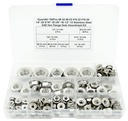 100Pcs 8-Sizes SAE Hex Flange Nuts Assortment Kit,#6-32#8-32#10-32#10-24 1/4"-20 5/16"-18 3/8"-16 1/2"-13 304-Stainless Steel Hexagon Flange Lock Nuts