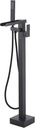 Freestanding Tub Faucet Matte Black: ALEASHA High Flow Max 6.74 GPM Free Standing Tub Filler - Brass Modern Floor Mount Bathtub Faucet with Handheld Shower, for the Ultimate Elegant SPA Experience