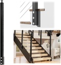 Muzata Black Side Mount Stair Cable Railing Post 42 Inch for 25-35 Degrees Stair 42"x2"x2" Patent Design for Both Left&Right Side Cable Railing System Kit Indoor Outdoor PF01 BB4L