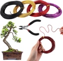 LOQJSS 4 Roll Bonsai Wire,Bonsai Training Wire with Wire Cutter,Anodized Aluminum Bonsai Training Wire,Bonsai Tree Wire Bonsai Wire Craft for Bonsai Trees Indoor Garden DIY Tools
