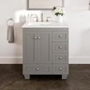 Eviva Acclaim 28 in. Gray Single Sink Bath Vanity with Carrara Quartz Top and Undermount Porcelain Sink