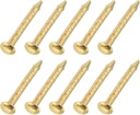 uxcell 50Pcs Small Hardware Nails, 1 x 10mm Carbon Steel Round Head Nail Common Finishing Nail for Household Woodworking Picture Hanging DIY Projects, Gold