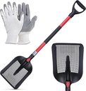 Sifting Shovel, Sand Sifter Shovel for Chicken Coop Scooper, Beach, Heavy Duty with Ergonomic Fibreglass Handle Double Grip with Gloves