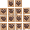 PRETYZOOM 14pcs Kraft Bakery Boxes with Window Small Dessert Boxes for Cookies Cupcakes and Pastries Parties Birthdays and Special Occasions