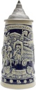 Essence of Europe Gifts 0.7 Liter German Beer Stein with Lid - Germany Festival Scene Munich, Wagon and Hops Bier Krug Beer Steins - Tankard Beer Mug