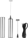 Milk Frother Handheld Foam Maker Household Electric Stainless Steel Rechargeable Milk Frother Kitchen Mixer Blender Kitchen Utensils with USB Port for Cappuccino, Frappe, Matcha, Hot Chocolate