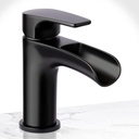 Miseno ML5882 Cascade Single Hole Bathroom Faucet - Includes Push-Pop Drain Assembly and Optional Deck Plate - Flat Black