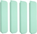 uxcell 4 Pcs Travel Utensil Holders with Case, 8.3" Portable Flatware Box with Slot Stand Reusable Plastic Travel Cutlery Case for Fork Spoon Chopsticks Lunch Box, Green (Flat Cover)