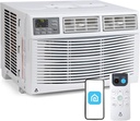 GarveeLife 8000 BTU Small Window Air Conditioner - Ultra Quiet 115V Smart Window Ac Units with Remote - Cools Up to 350 Sq.Ft - Energy Saving & Easy Installation Kit for Bedroom, Living Room - White