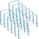 Zonon 12 Pcs 3/8" x 4" x 5" Square U Bolt with Frame Plates and Nuts Zinc Plated U Clamp Bolts for Boat Trailer Tube Rectangular Wood Industrial Supplies and Metal Object