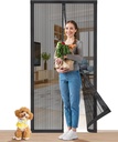 Smartor Magnetic Screen Door Magnetic Closure Fits 36"x82" Doors |Polyester - Retractable Screen Door Mesh| Self Sealing|Hands Free |Keeps Bugs Out|Pet and Kid Friendly-38 Inch x 83 Inch