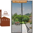 Yotache Magnetic Screen Door Fit Doors 72"x80", Screen Size 74"x81", Reinforced Screen Mesh with Full Strip Magnets for Front/Back Sliding Doors