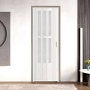 32x80in PVC Internal Accordion Folding Door, Multifold Sliding Door for Closet, White in Color, with Installation Hardware; Handle; Latch.