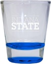 R and R Imports Indiana State University 2 oz Engraved Shot Glass Round Blue Officially Licensed Collegiate Product Single Unit