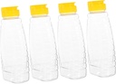 4pcs Honey Dispenser Bottles Food Storage Containers for Honey Jam Bbq Sauce Oil Ketchup Mustard Plastic Squeeze Lid