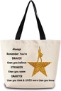 Inpiring Broadway Tote Bag Reusable Grocery Bags Aesthetic Shopping Shoulder Handbag with Interior Zipper Pocket Stylish Inpiring Hamilton Present for Women
