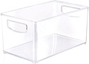 Lifetime Appliance Parts UPGRADED Clear Organizer Storage Bin with Handle Compatible with Kitchen I Best Compatible with Refrigerators, Cabinets & Food Pantry - 10" x 5" x 6"