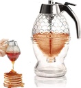 Honey Dispenser No Drip Glass Honey Jar Container 8 oz With Trigger Mechanism Honey Dispenser for Tea Coffee Pancakes Baking Maple Syrup