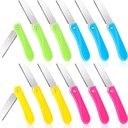 12 Pieces Pruning Knifes Garden Hand Pruner Stainless Steel Foldable Floral Knife with Blue Green Yellow Rose Red Cover, Pruner for the Garden
