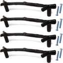 Honbay 4PCS Zinc Alloy Decorative Cabinet Wardrobe Door Drawer Twig Branch Knobs Pulls Handles for Furniture (Black)