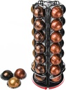 360° Spinning Coffee Pod Carousel Stand | Holds 35 Capsules | Compact Countertop Organizer with Silent Rotation, Durable & Modern (Black)