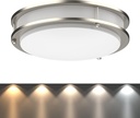 DYMOND LED Ceiling Light Flush Mount Dimmable Adjustable Lighting from Warm White to Daylight 2700K 3000K 3500K 4000K 5000K 5 in 1 Selectable CCT (Brushed Nickel, 14 Inch)