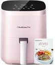 Air Fryer, Beelicious 8-in-1 Smart Compact 4QT Air Fryers, Shake Reminder,450°F Digital Airfryer with Flavor-Lock Tech, Tempered Glass Display, Dishwasher-Safe & Nonstick, Fit for 1-3 People, Pink