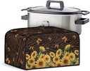 Sunflower Butterfly Slow Cooker Protector Cover Easy to Use Crock Pots Cover with Mesh Pocket & Top Handle for for Home Kitchen Dining Room Decor
