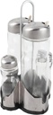 Stainless Steel Seasoning Bottle Set Condiment Holder Cruet Set Kitchen Restaurant Oil Vinegar Container Organizer Seasoning Bottle Set Stainless Steel Condiment Holder Cruet Set